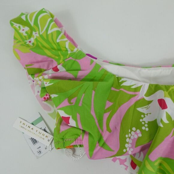 Trina Turk Womens La Palma Off The Shoulder Swim Top Size 8 - Picture 11 of 16
